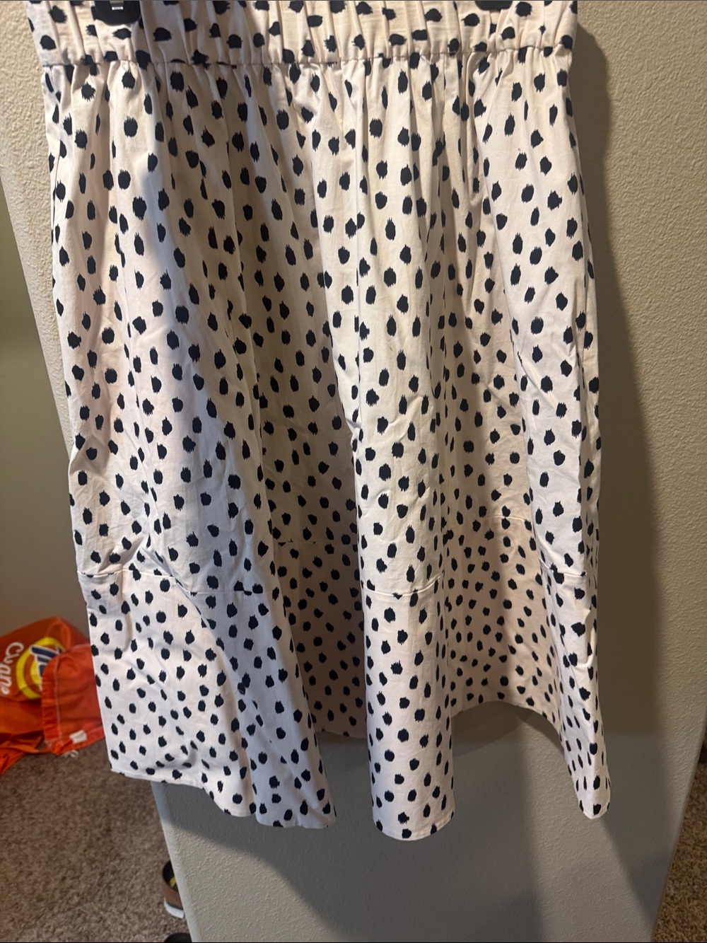Kate Spade Polka Dot A-Line Skirt - Black on Cream